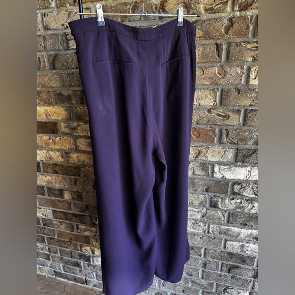 Boss Dark Purple Wide-Leg Women's Tacilana Pants Size 12 - Picture 9 of 16